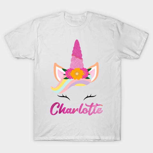 Name charlotte unicone awesome gift T-Shirt by Gaming champion